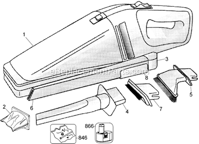 Page A Diagram and Parts List for DB375W  Black and Decker Hand Vacuum